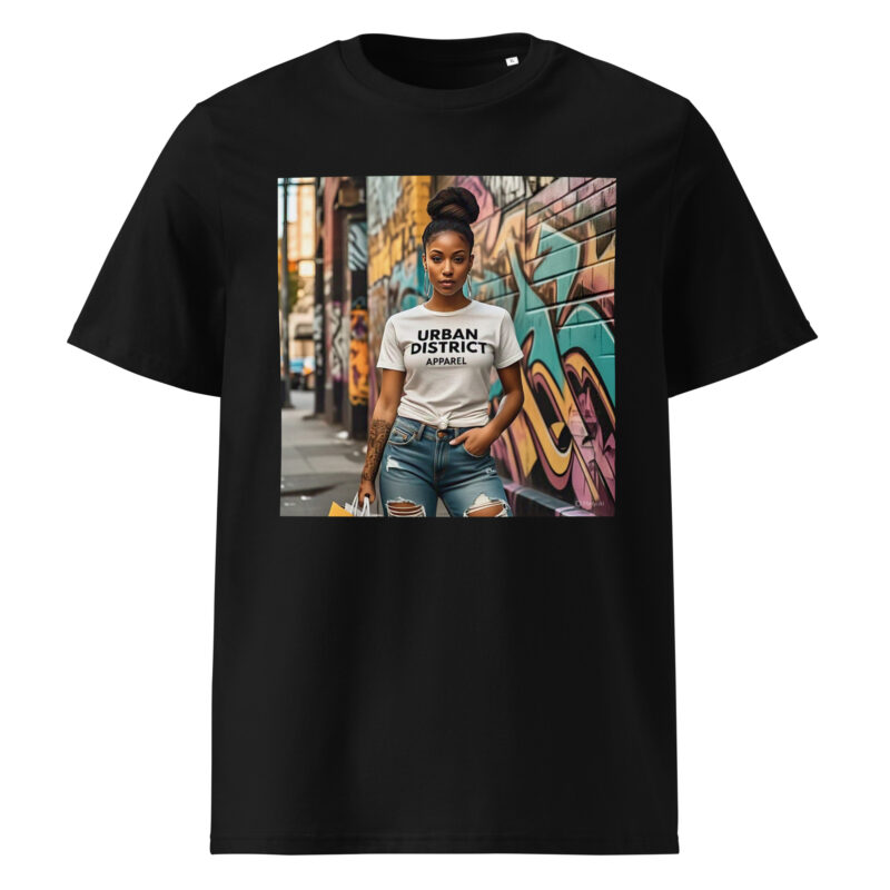Woman Wearing Urban District Apparel Tee - Image 5