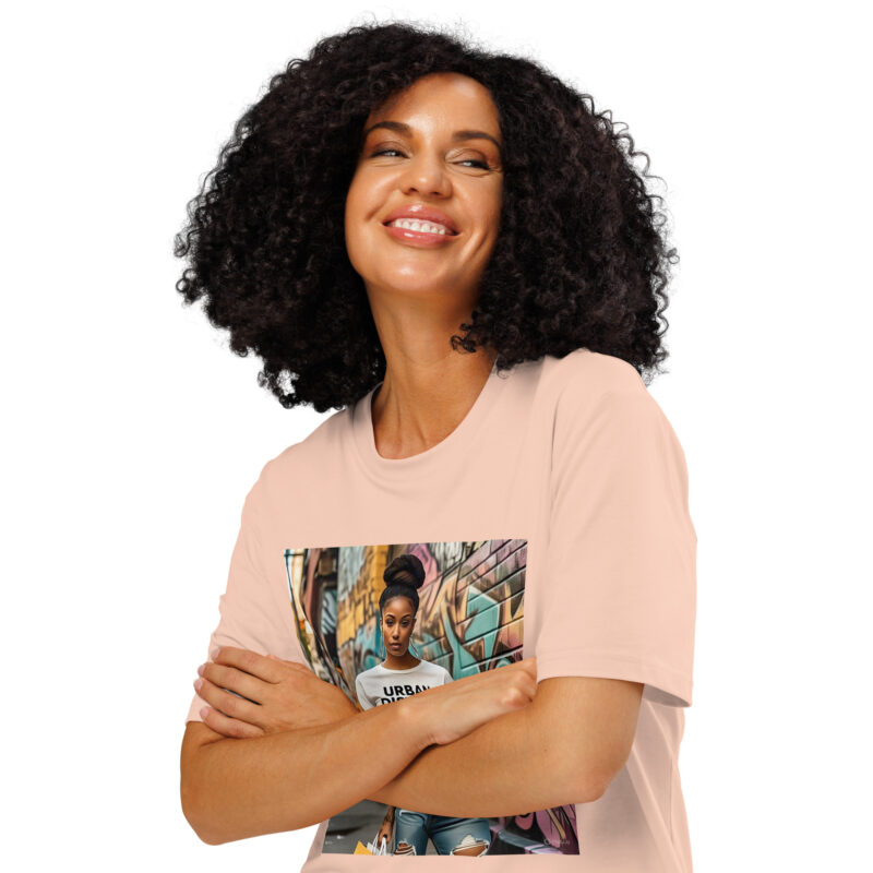 Woman Wearing Urban District Apparel Tee - Image 2