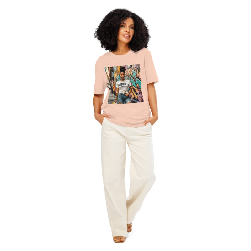 Woman Wearing Urban District Apparel Tee - Image 4