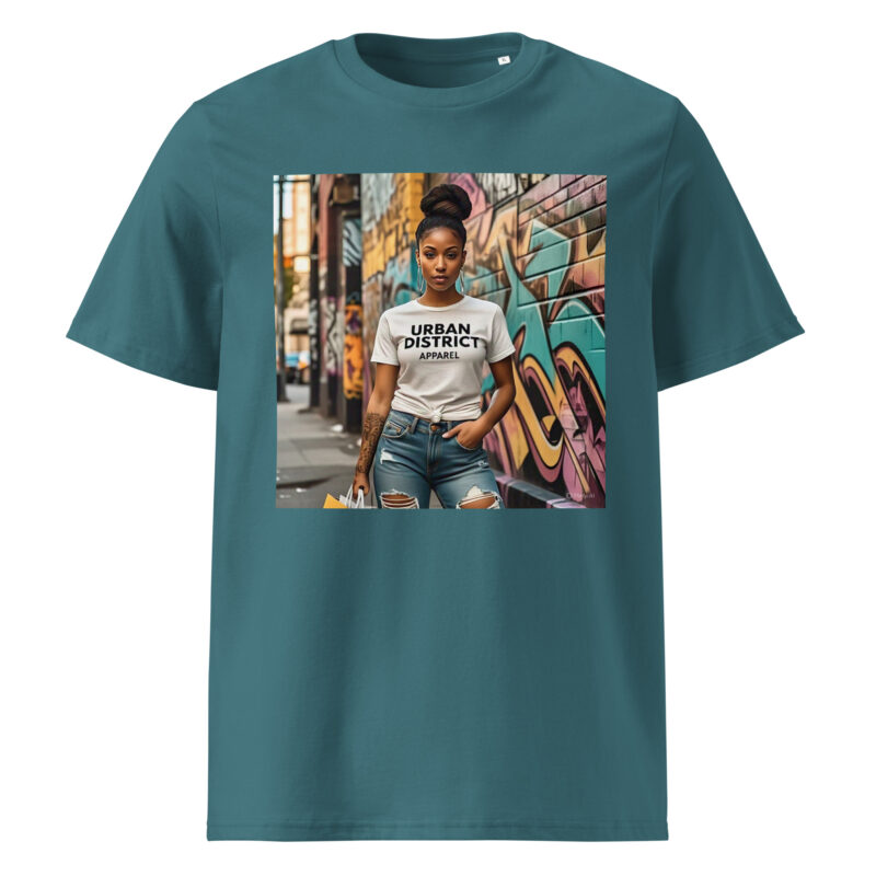 Woman Wearing Urban District Apparel Tee - Image 17