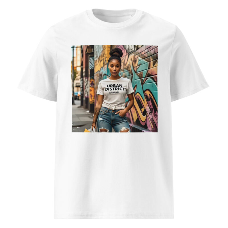 Woman Wearing Urban District Apparel Tee - Image 29